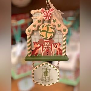 NWT Disney 2022 Grand Californian Hotel Chip & Dale Gingerbread House Ornament
